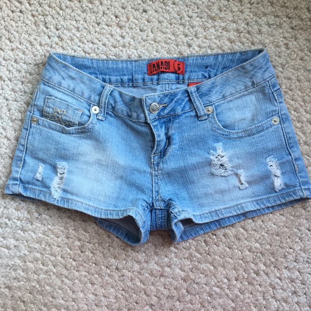 Zanadi Distressed Blue Jean Shorts Light Wash Size 5